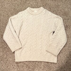 Oversized Cream Cable Knit Sweater
